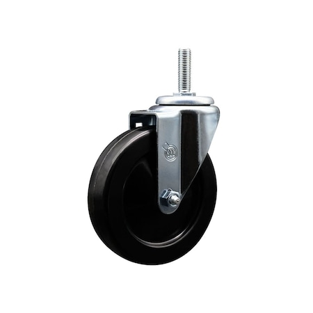 Service Caster 5 Inch Soft Rubber Wheel Swivel 34 Inch Threaded Stem Caster Service Caster SCC-TS20S514-SRS-34212
